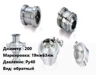 Клапан нержавеющий 200 19нж63нж Ру40 обратный